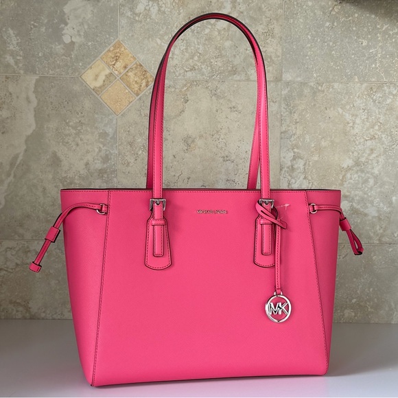 Michael Kors Voyager LG Multifunction Tote Shoulder Bag Hibiscus - Picture 3 of 14